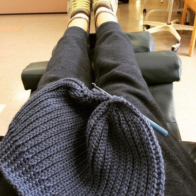 carefulcatherine crochet while getting IV