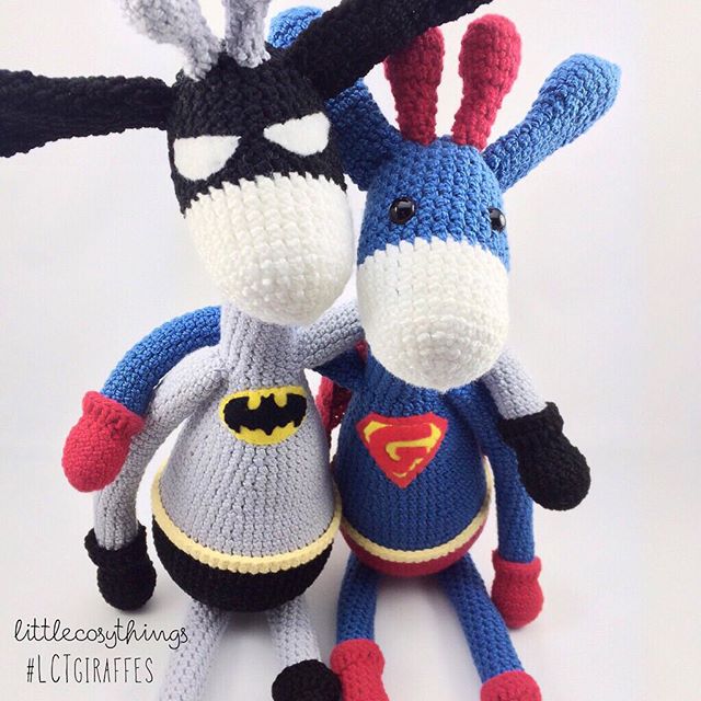 littlecosythings crochet giraffe superheroes