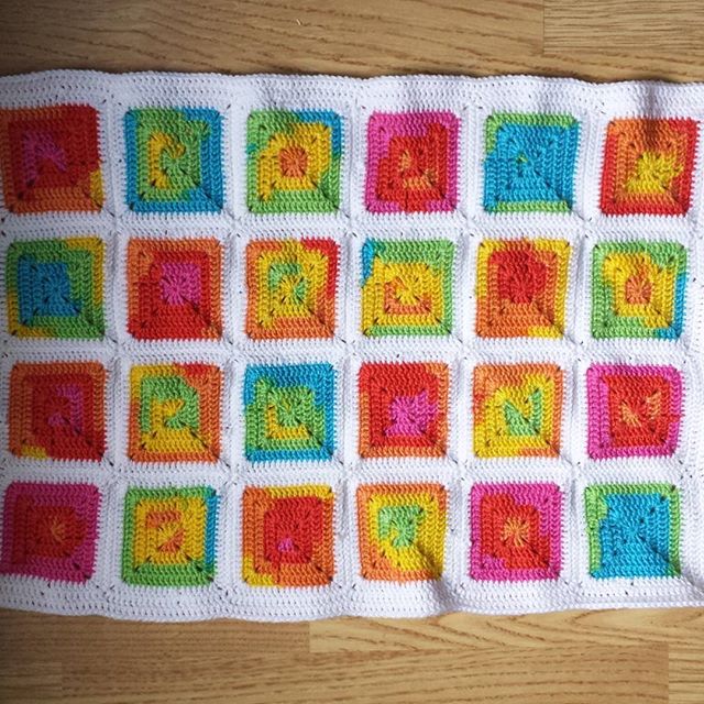 milkpetal crochet colorful squares blanket