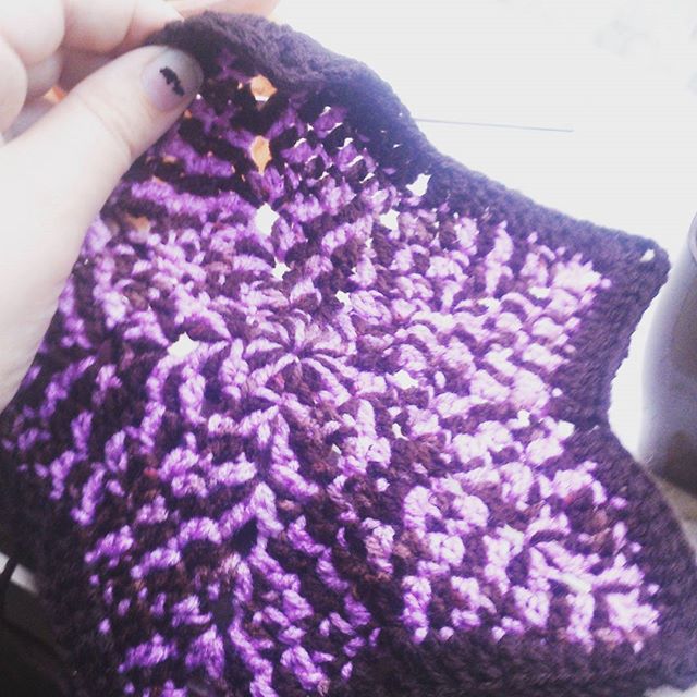skyforged crochet purple star blanket