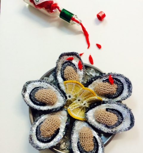 crochet oysters by kate jenkins