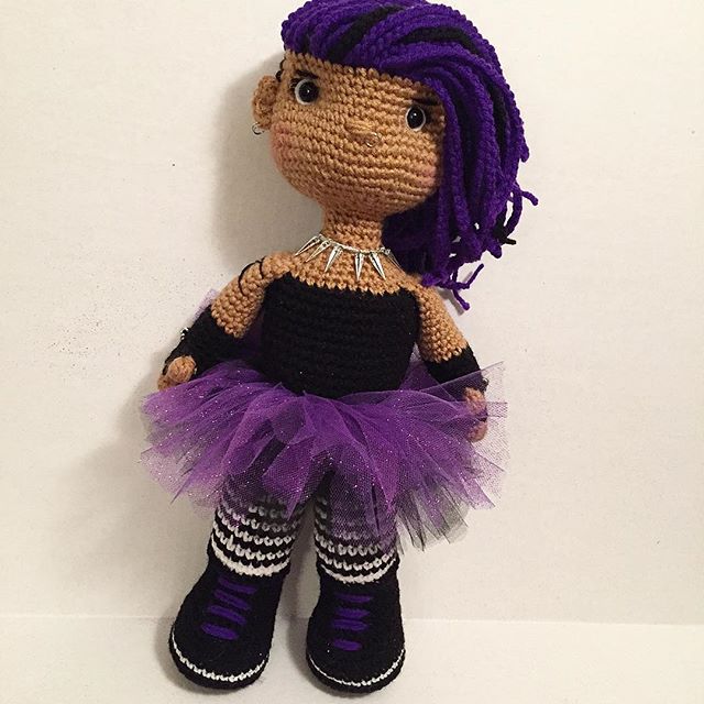 crochet punk rock girl by offdhookcreations