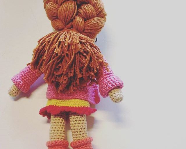 flamingpot crochet doll with long hair
