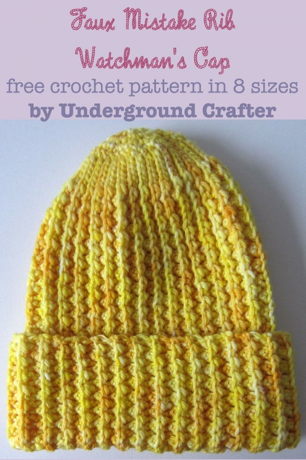 knit-like crochet hat free pattern
