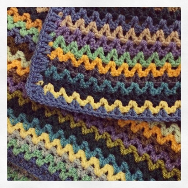 littlebirdbunting crochet vstitch blanket
