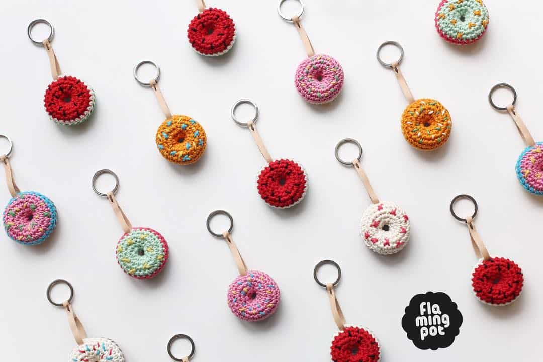 Meet Australian Crocheter Paula of FlamingPot 7 Donut Keychains