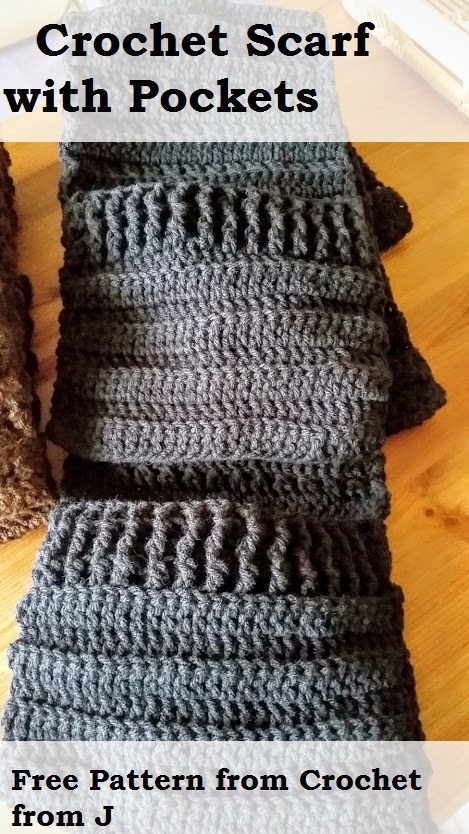 crochet scarf with pockets free pattern
