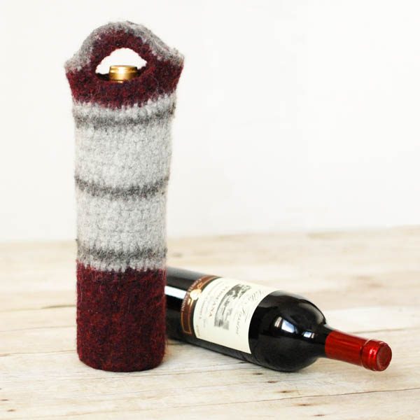 felted wine tote crochet pattern