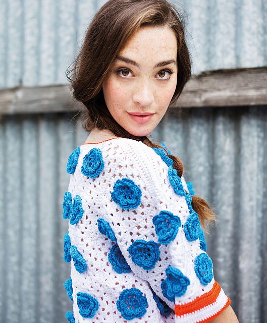 granny flower crochet shirt pattern