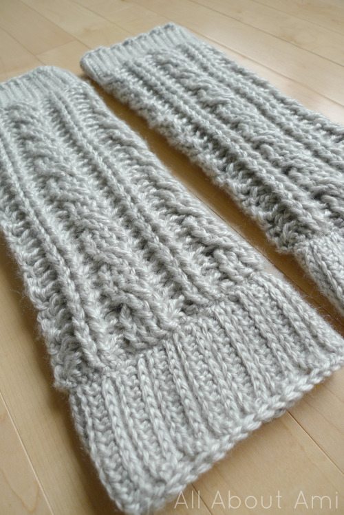 cabled crochet leg warmers