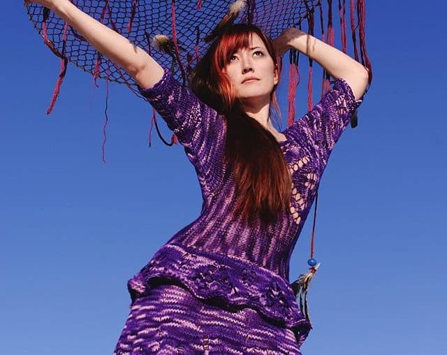 ruchkikruchki purple crochet dress
