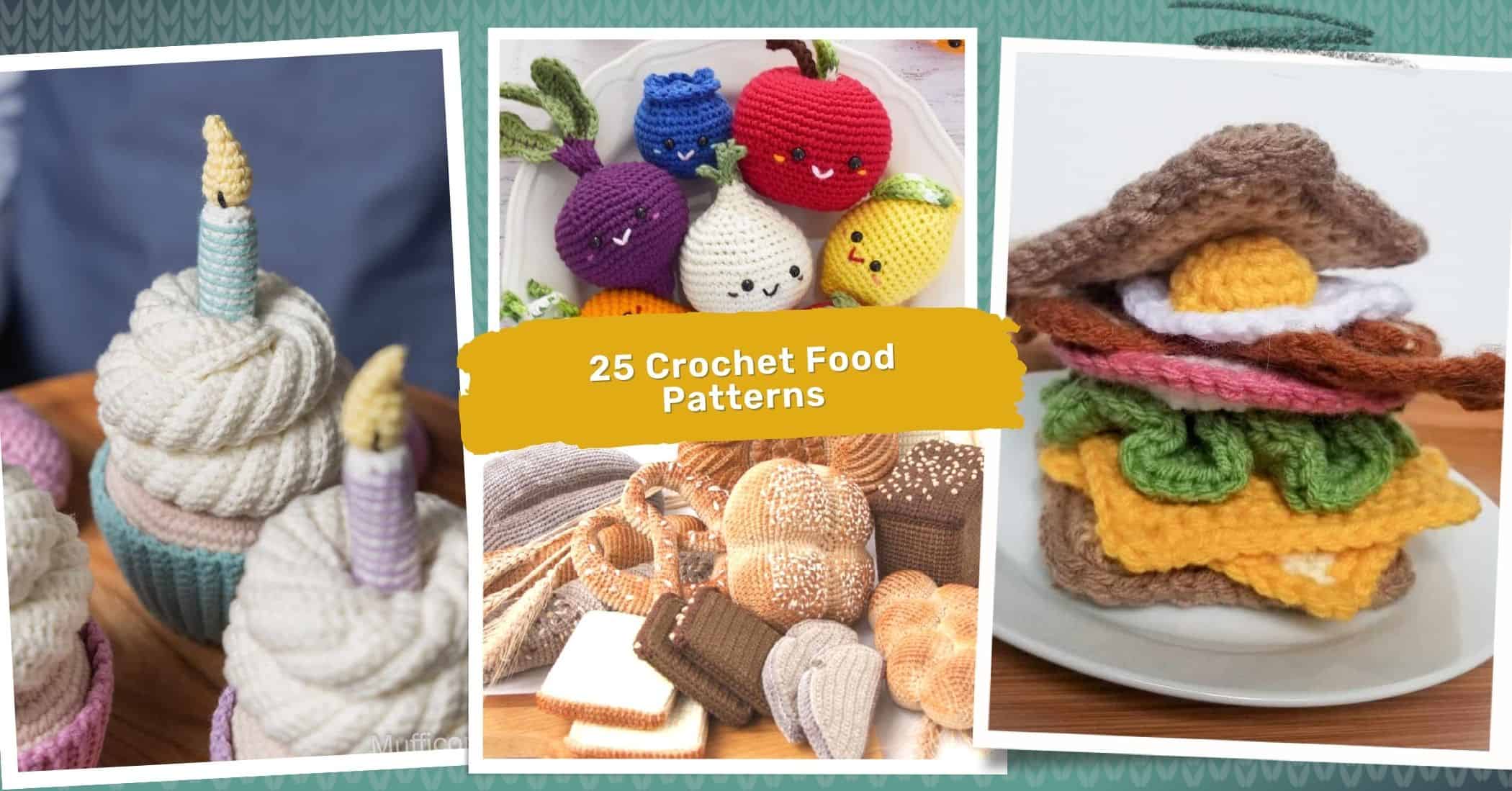CROCHET PATTERN: Beginner Crochet Pickle Play Food, Amigurumi Veget