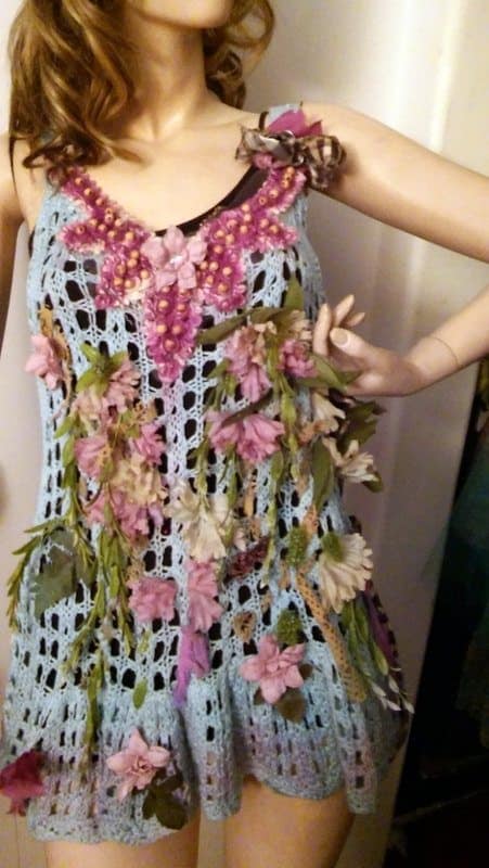upcycled crochet tunic