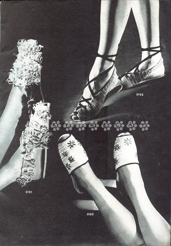 vintage 1944 crochet shoes pattern