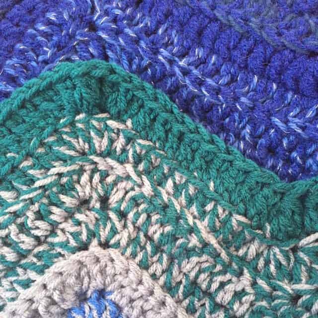 Blue Ombre Chevron Crochet Blanket 2