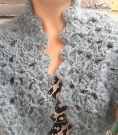 c2c crochet mohair shawl