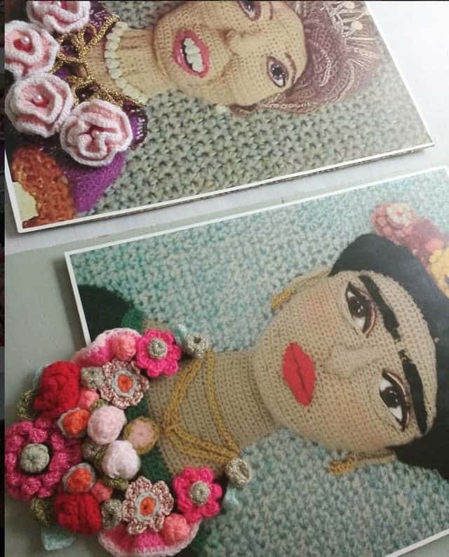 frida crochet art by adinda