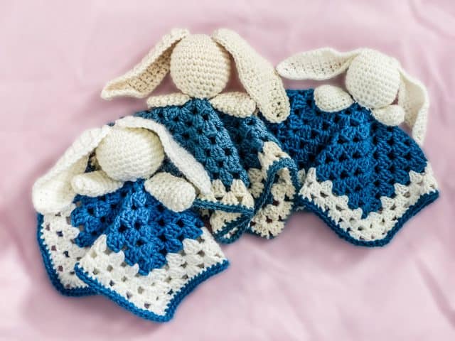 crochet bunny lovey blankets by erna