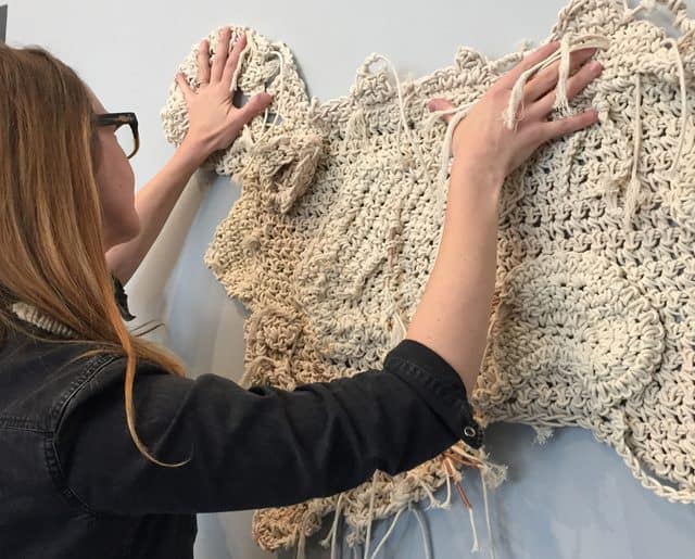 aerial crochet art piece