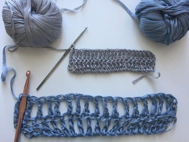 treble crochet in two sizes