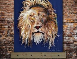 crochet lion art by Wilma Poot
