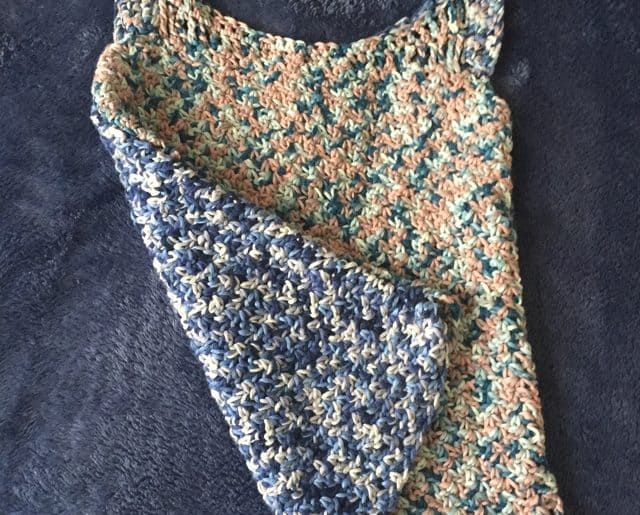 wattle stitch crochet cotton tank top