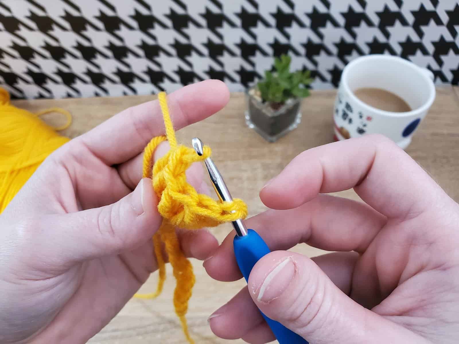 third stitch for crochet popcorn