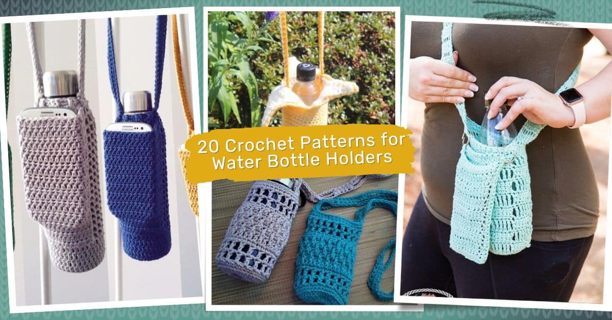 20 Crochet Patterns for Water Bottle Holders