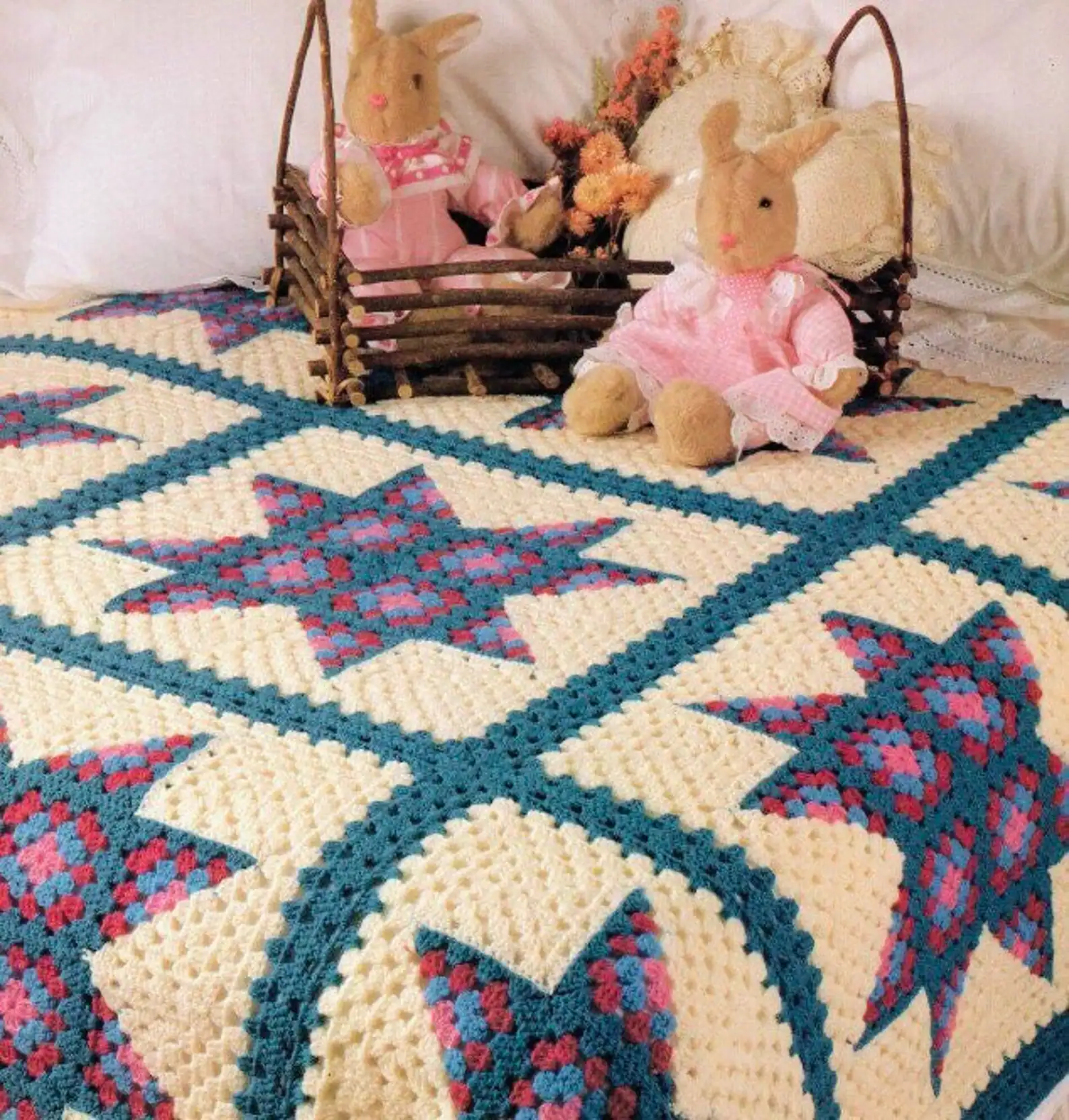20 Beautiful Crochet Quilt Patterns You Will Want to Make 2 Vintage Crochet Patchwork Star Quilt Pattern