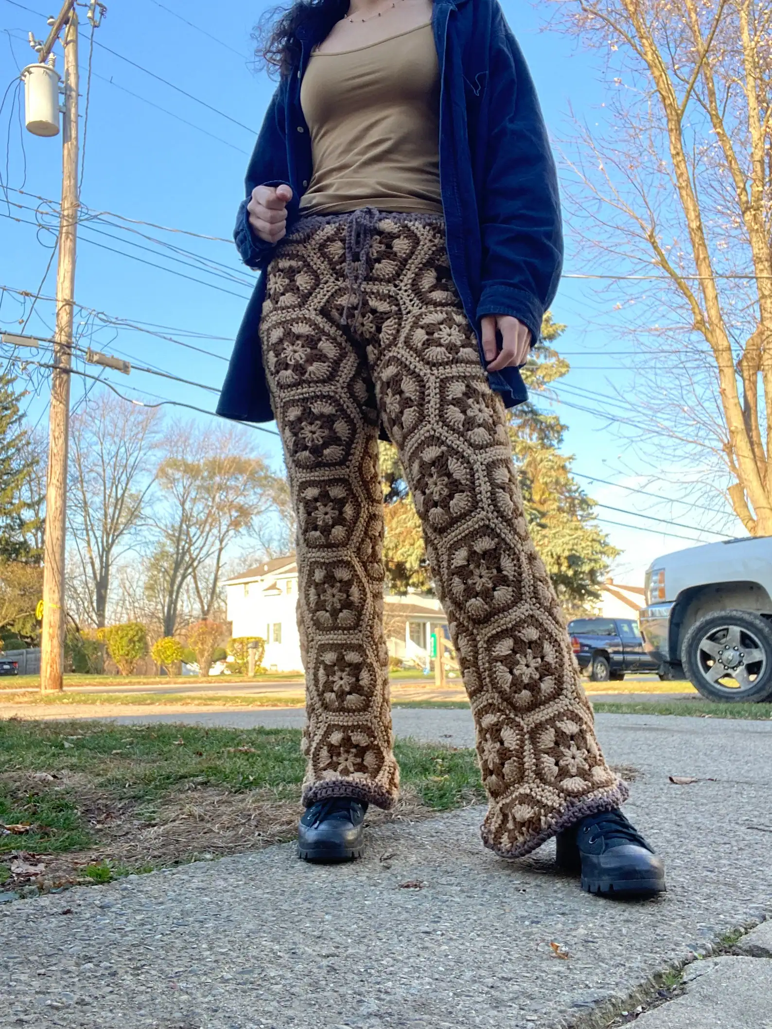 Crochet Hexagon Granny Square Pants