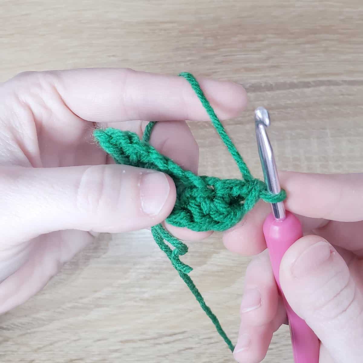 5 double crochet stitches