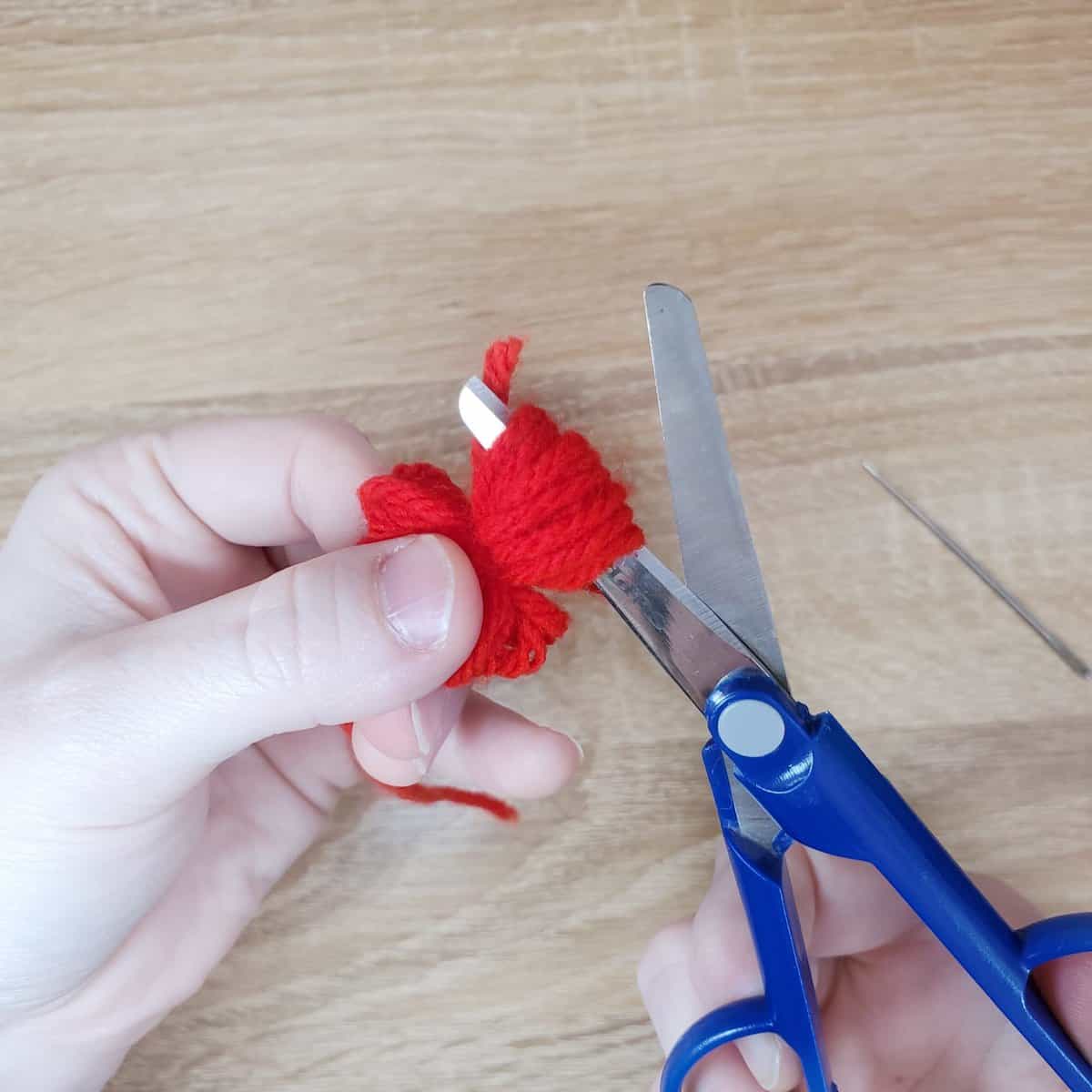 Mini Pom-Pom trimming all of the loops
