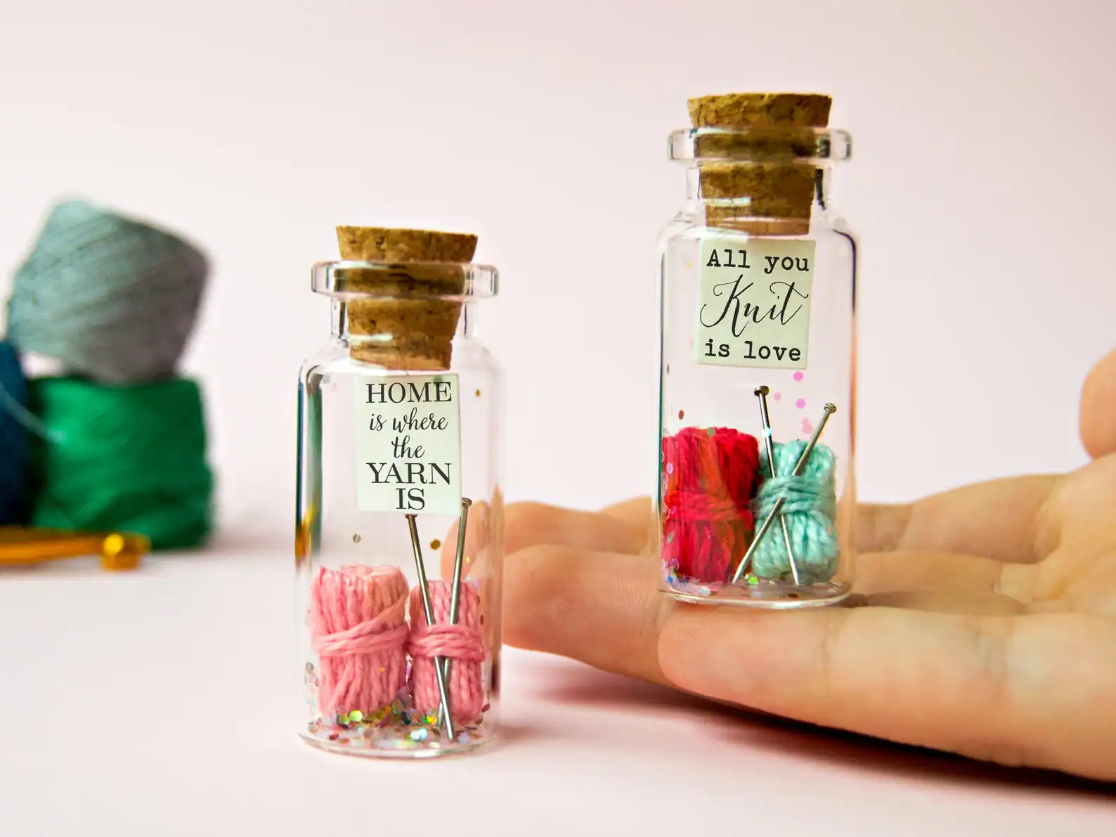 Mini Yarn Message in a Bottle