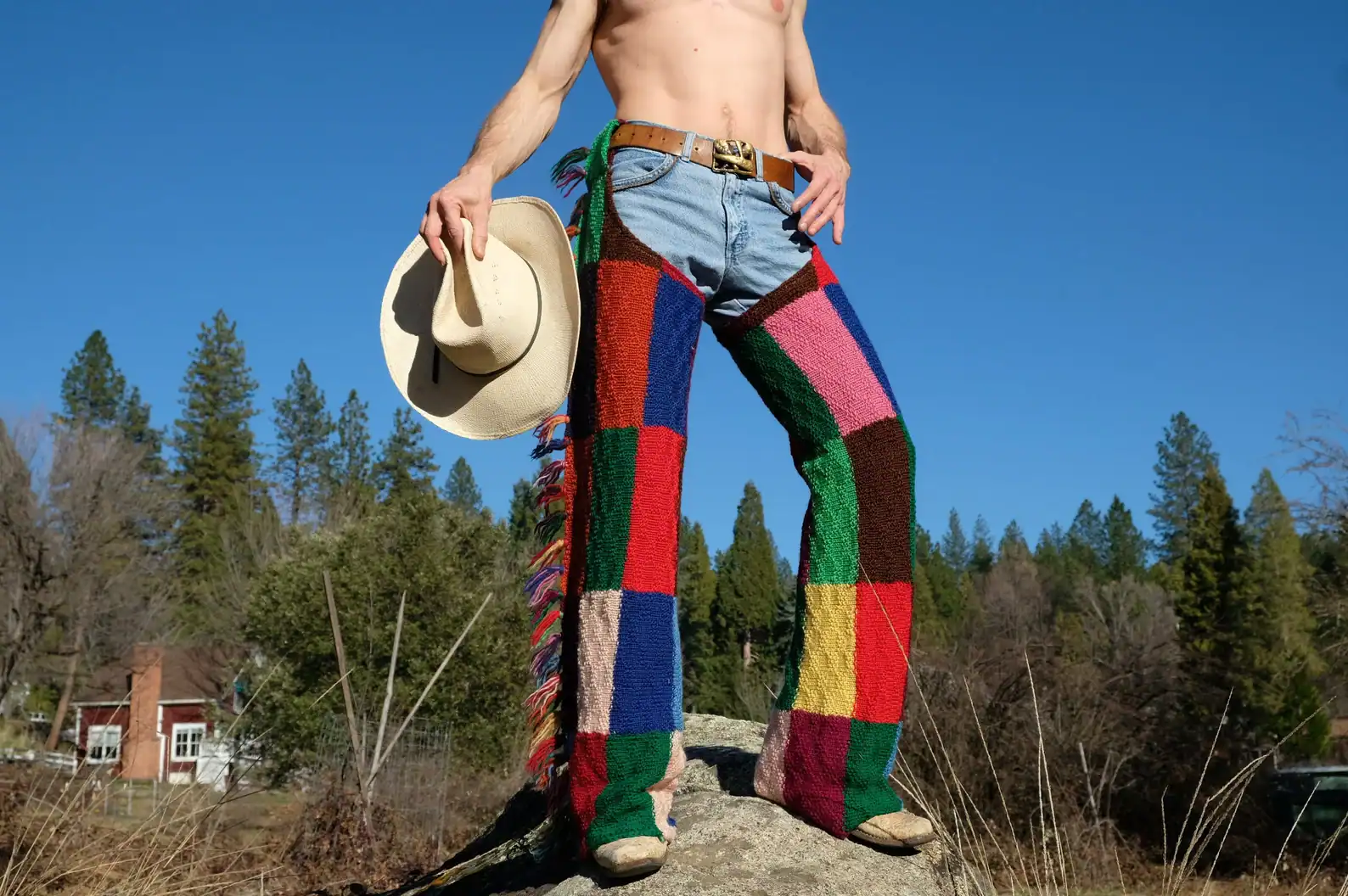 Crochet Wool Square Chaps