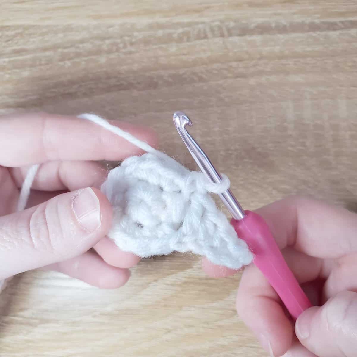 place a single crochet in the next stitch