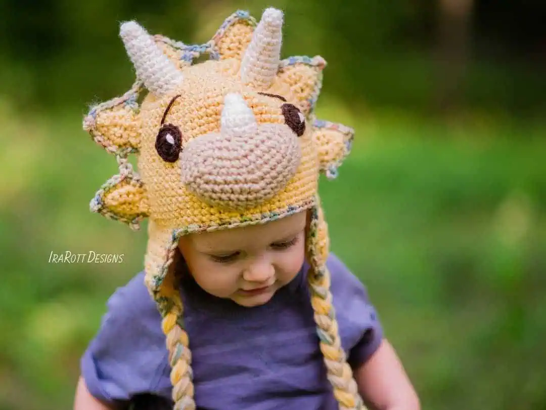 The 20 Best Crochet Hat Patterns You’ll Want To Make Today 12 Tops the Triceratops Dinosaur Hat