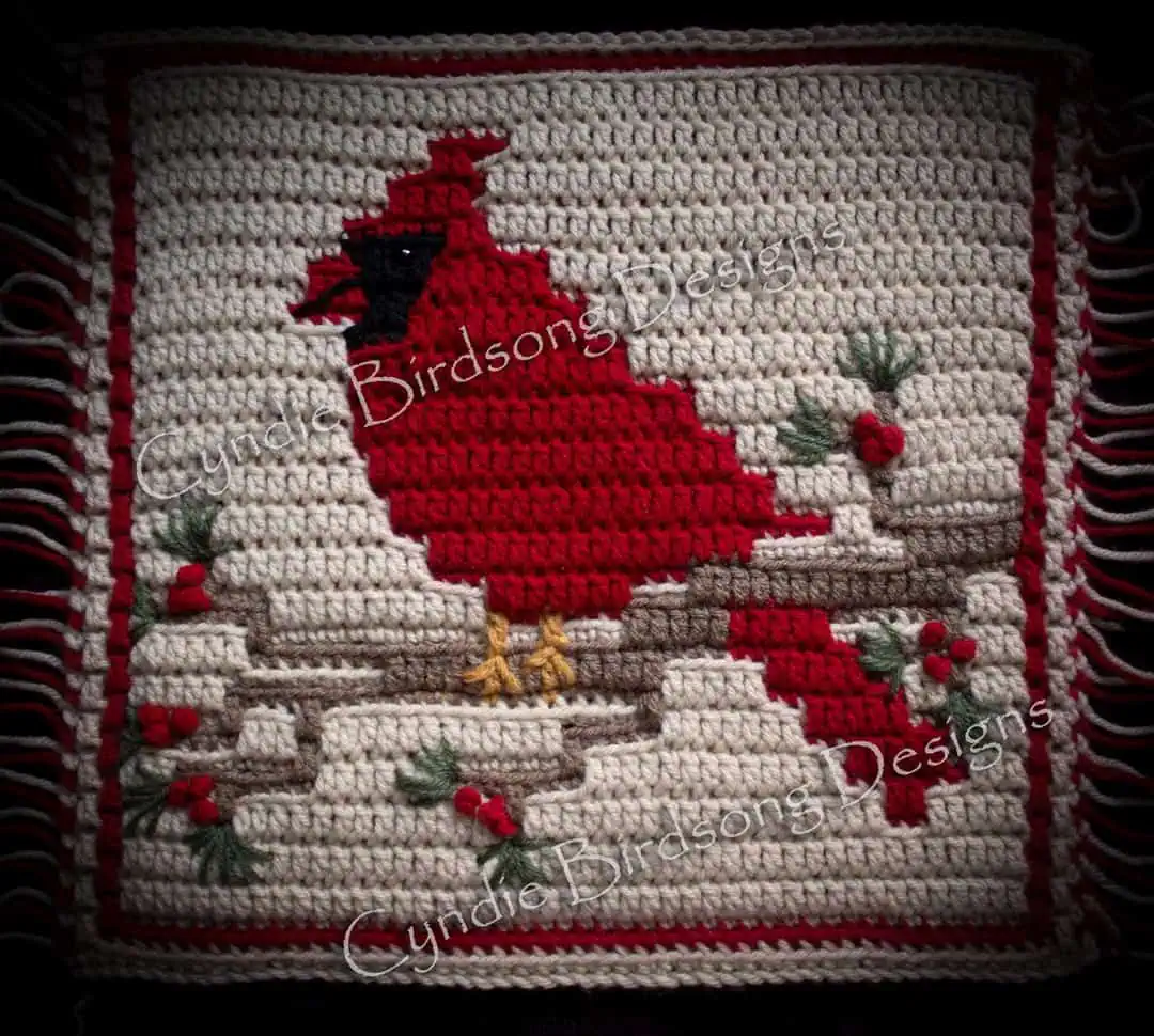 23 Crochet Blocks and Squares for Your Next Project 22 Cardinal Mosaic Crochet Pattern