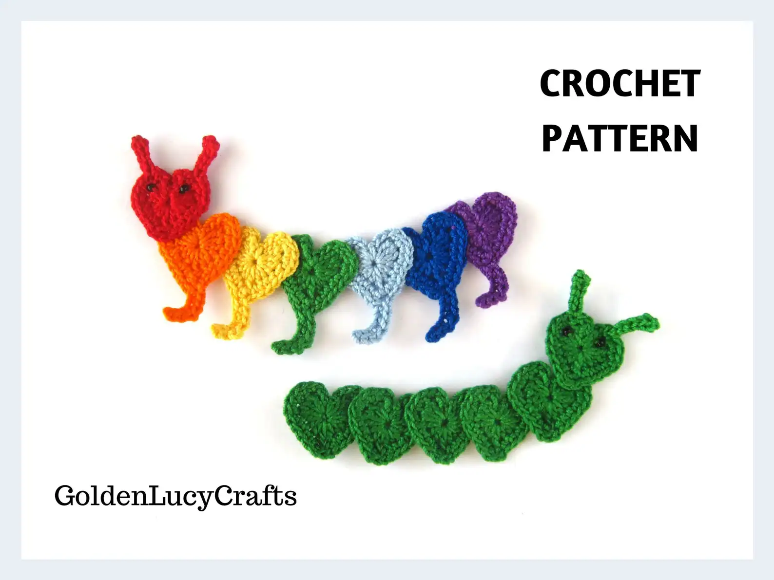 20 Incredible Crochet Snails, Slugs, Caterpillars, and Worms 19 Caterpillar Heart Applique