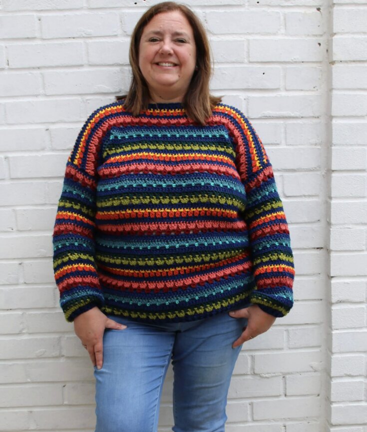crochet Sampler stitch stashbusting sweater4 scaled 1