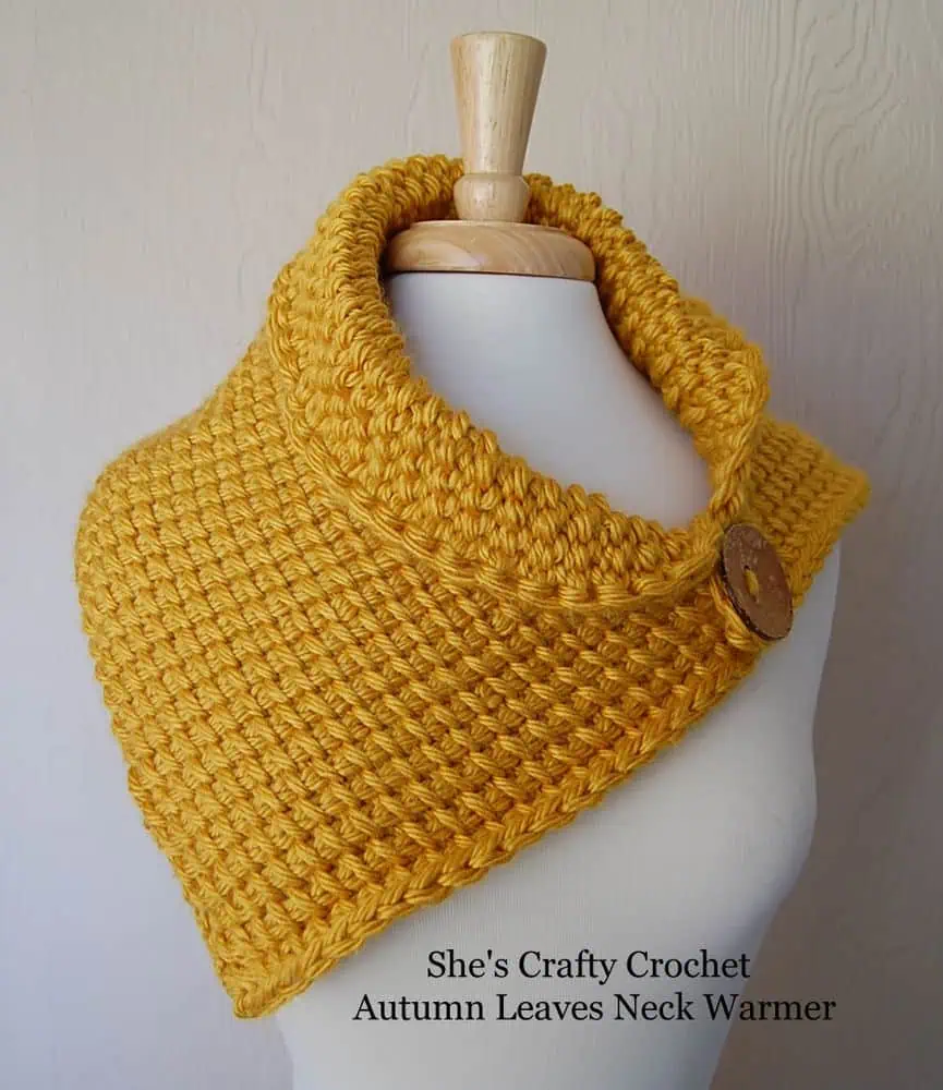 Crochet Cowl and Crochet Scarf Patterns – Adorable and Fun 23 Autumn Leaves Neck Warmer - FREE Pattern