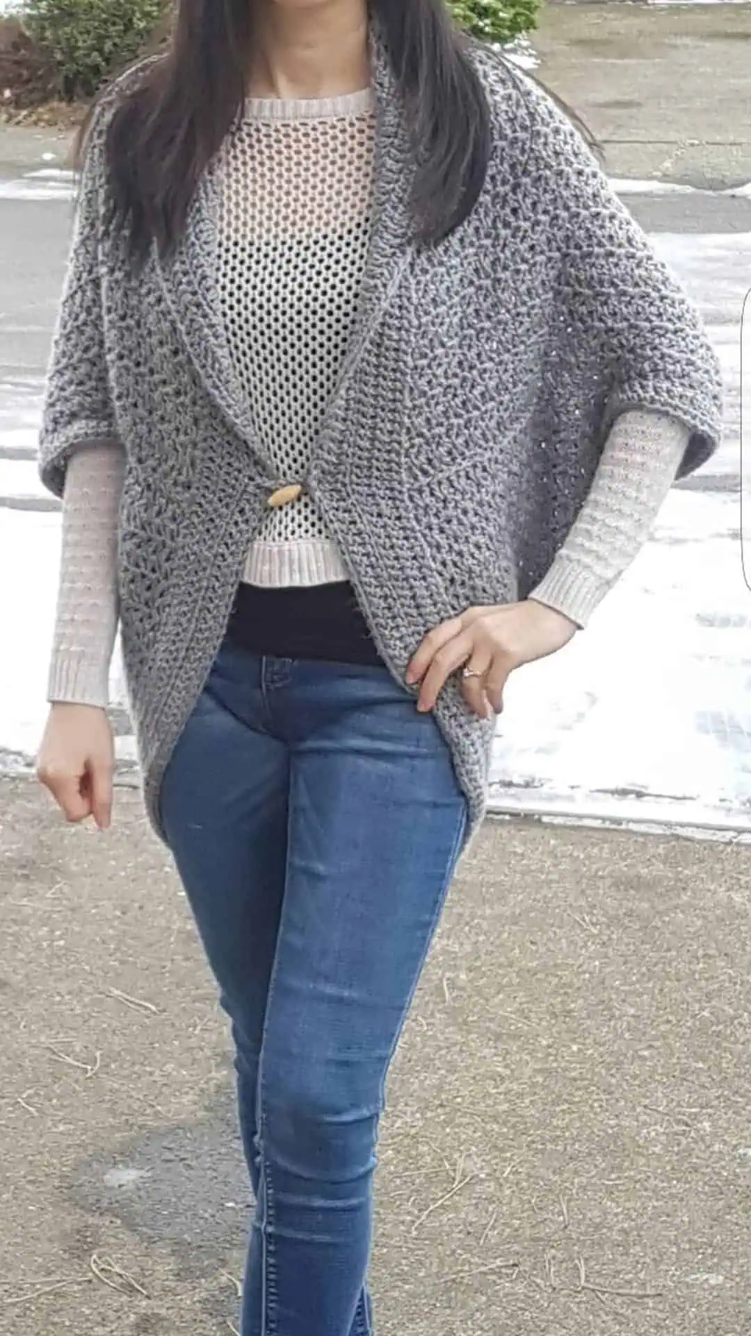 20 Crochet V-Stitch Patterns You Won’t Want To Miss 10 V-stitch Crochet Long Button Shrug Cardigan Pattern