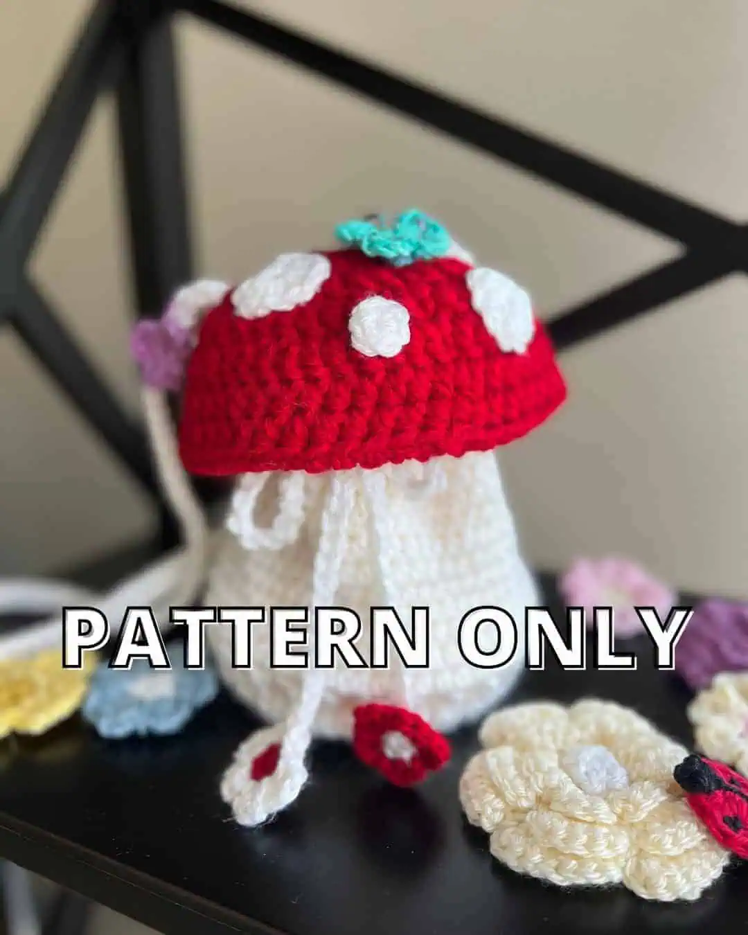 30 Crochet Purses and Bags To Make at Home: Fresh Patterns for Everyday Carryalls 16 Mushroom Toadstool Purse