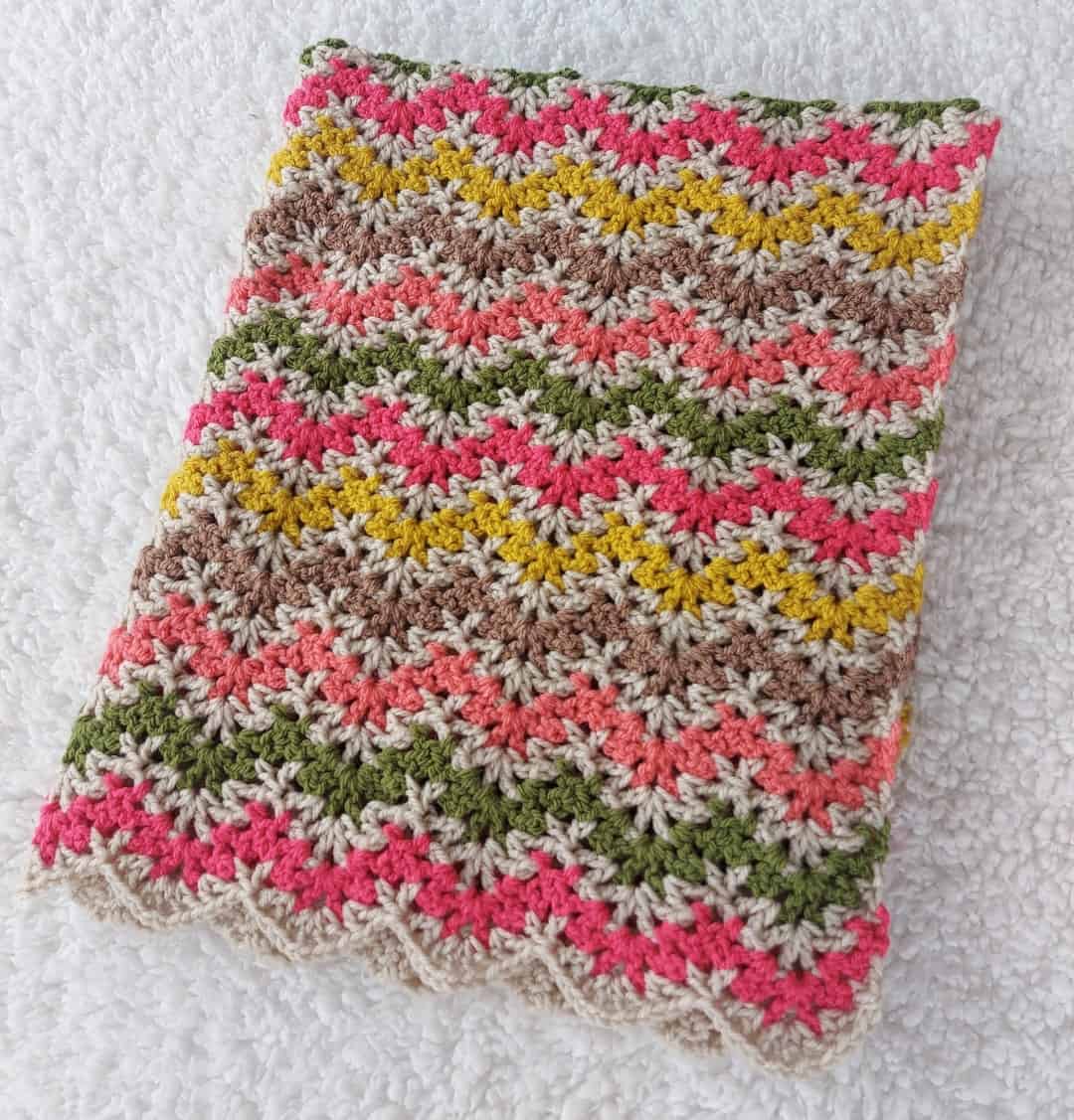 20 Crochet V-Stitch Patterns You Won’t Want To Miss 19 Crochet Ripple Baby Blanket Pattern