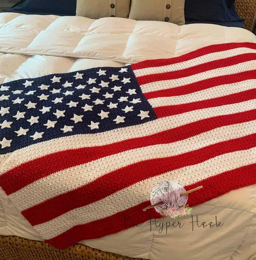 The 25 Best Crochet Blanket Patterns: Check Them Out! 18 American Flag Crochet Blanket Pattern