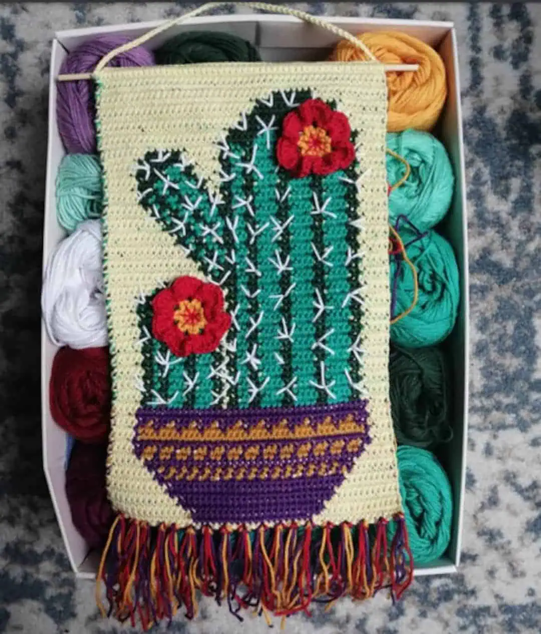 23 Free and Paid Crochet Cactus Patterns You’ll Want To Try 13 Cactus Wall Hanging Pattern