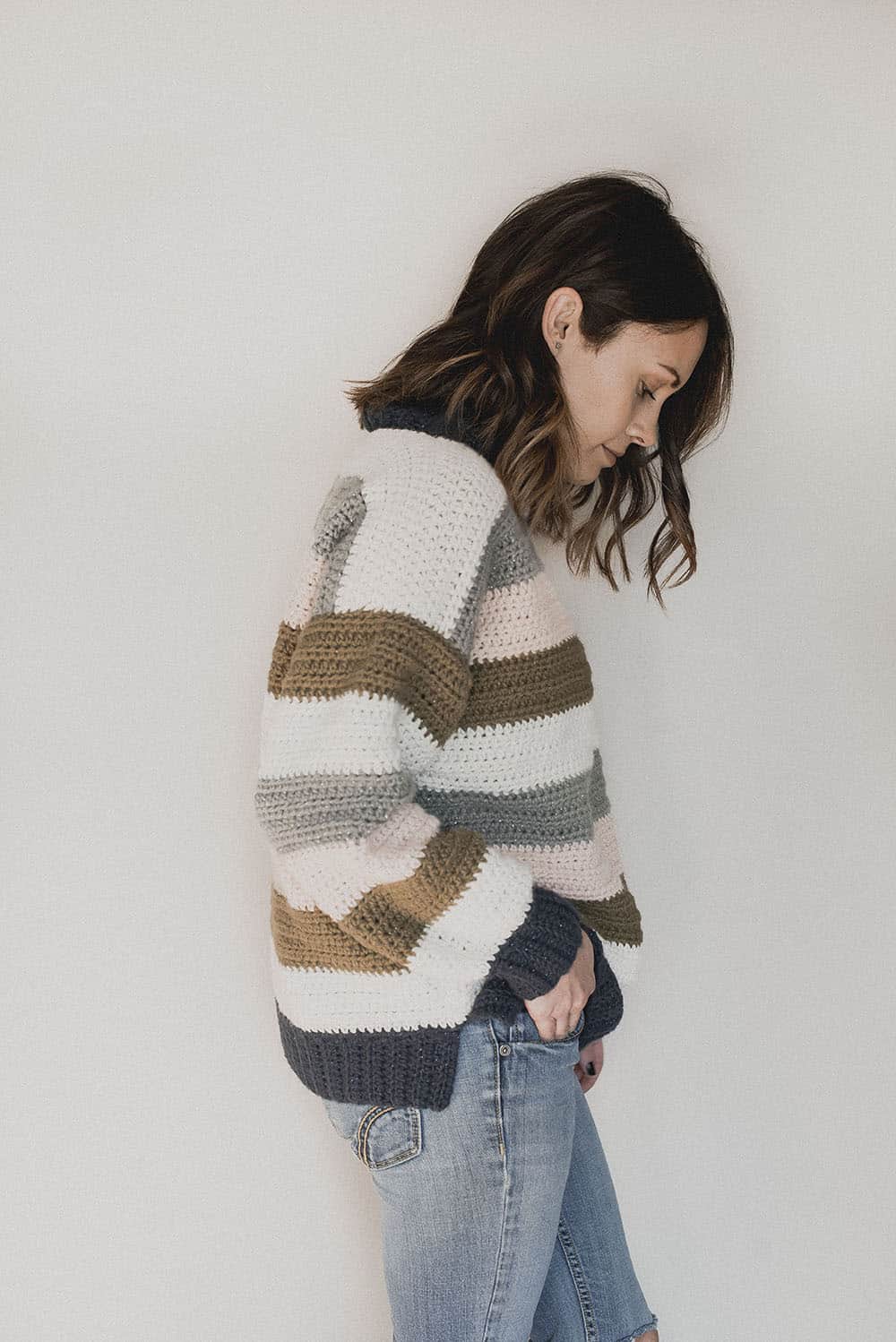 15 Striped Crochet Patterns – Delightfully Stylish 11 Retro Stripes Sweater Free Crochet Pattern