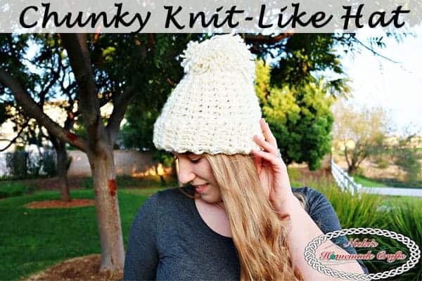 Chunky Knit Like Hat Free Crochet Pattern by Nicks Homemade Crafts 400x600 1
