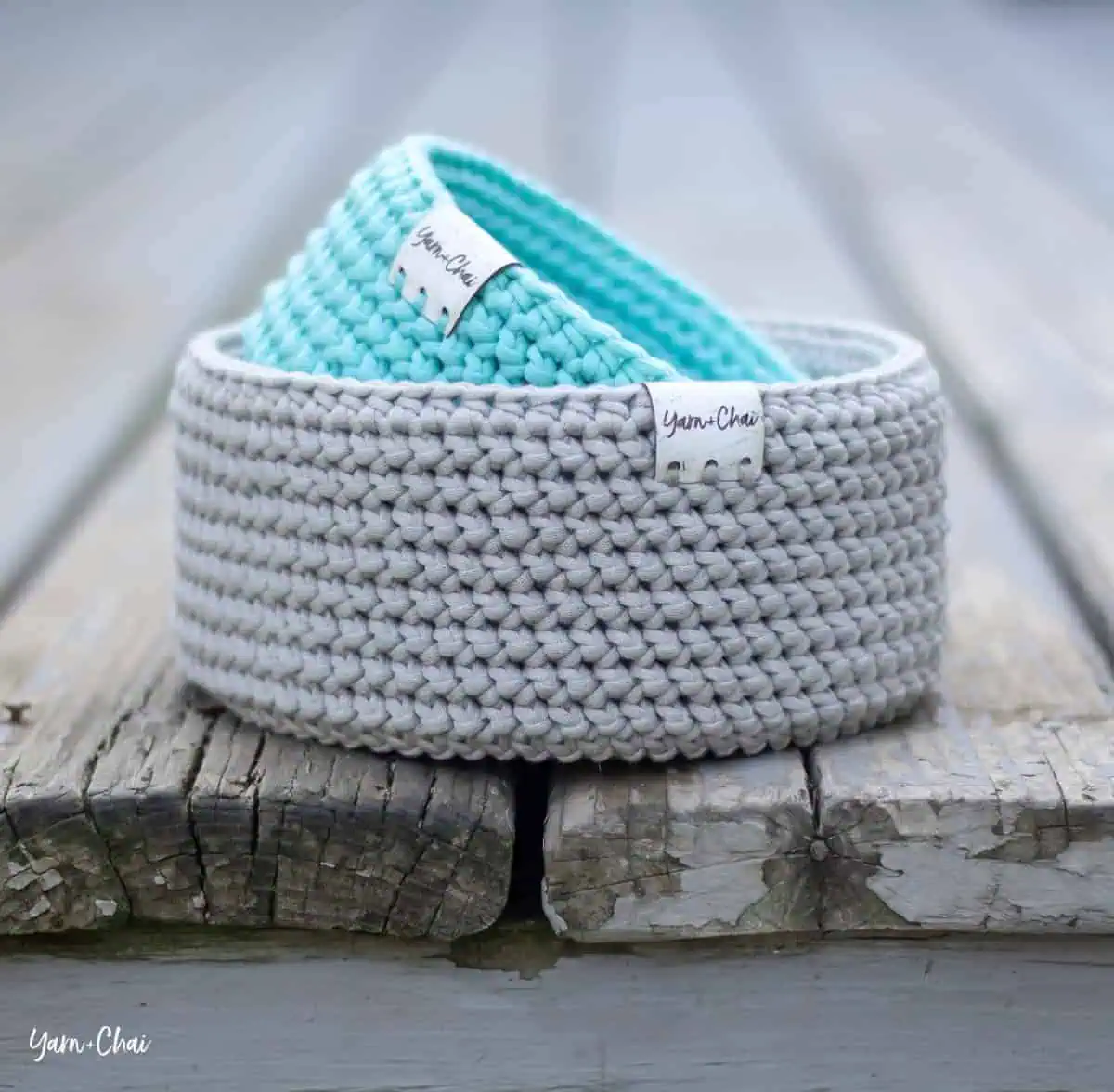 Herringbone Round Basket Set