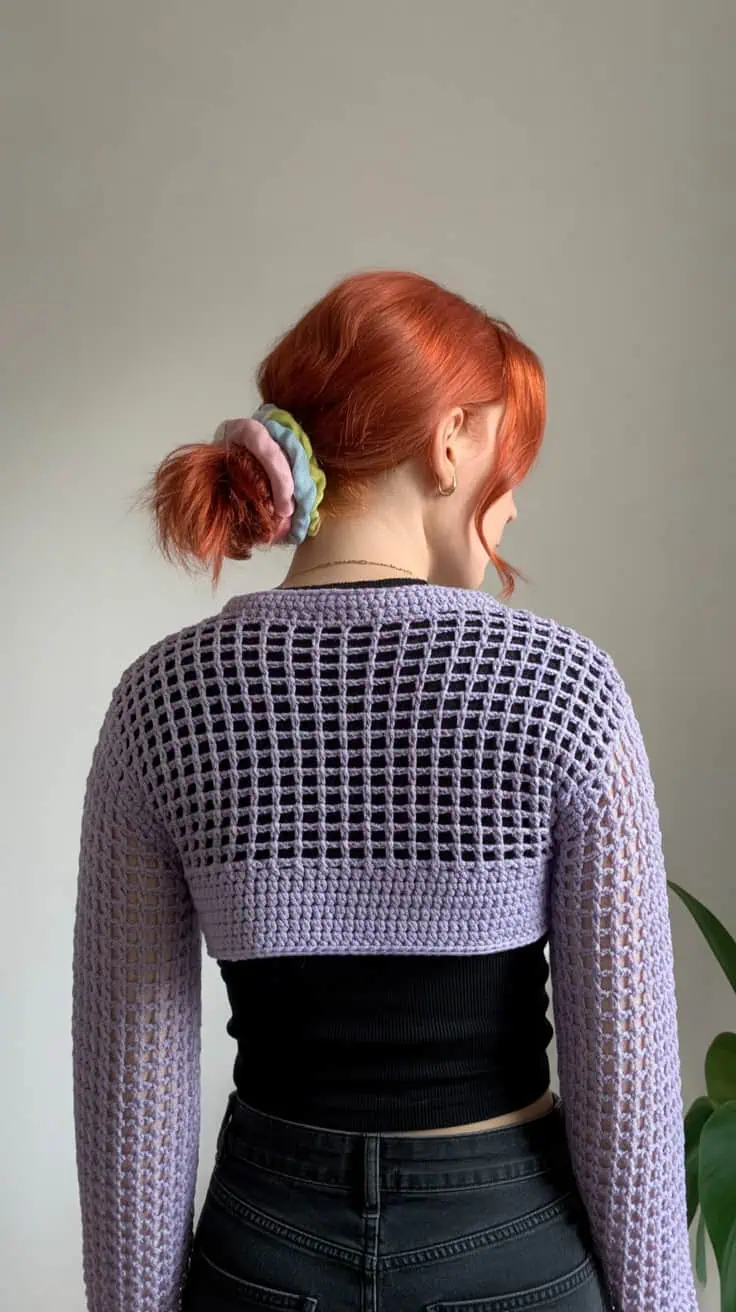 32 Bolero Crochet Patterns: Add a Chic Touch to Your Wardrobe Today! 57 a back view photograph of a young woman CZLso18jTMuMFpvQomVZQQ KCi1A3 SSme2s nTyim1QA