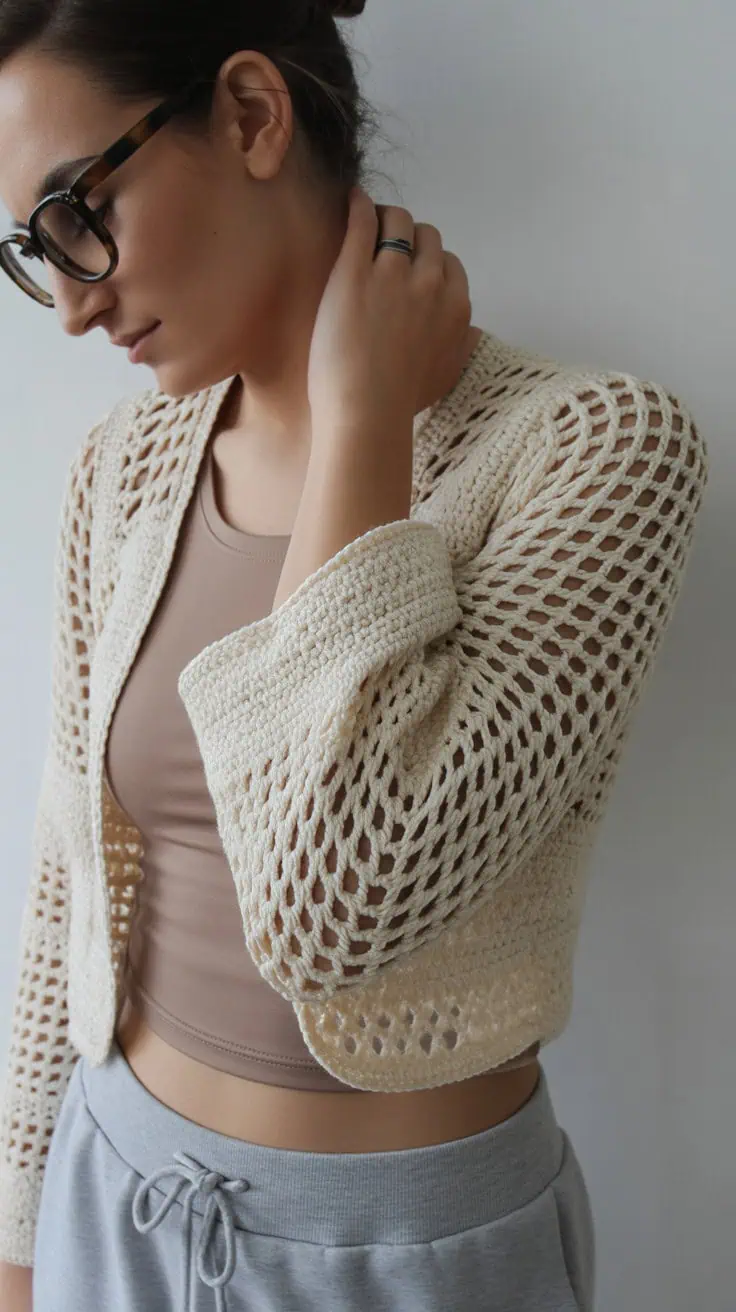 32 Bolero Crochet Patterns: Add a Chic Touch to Your Wardrobe Today! 21 a close up photograph of a light skinned LAoYVRL7TgqeT0q18 1HPg kUsEOTdmSKK6u wrXAf Pg